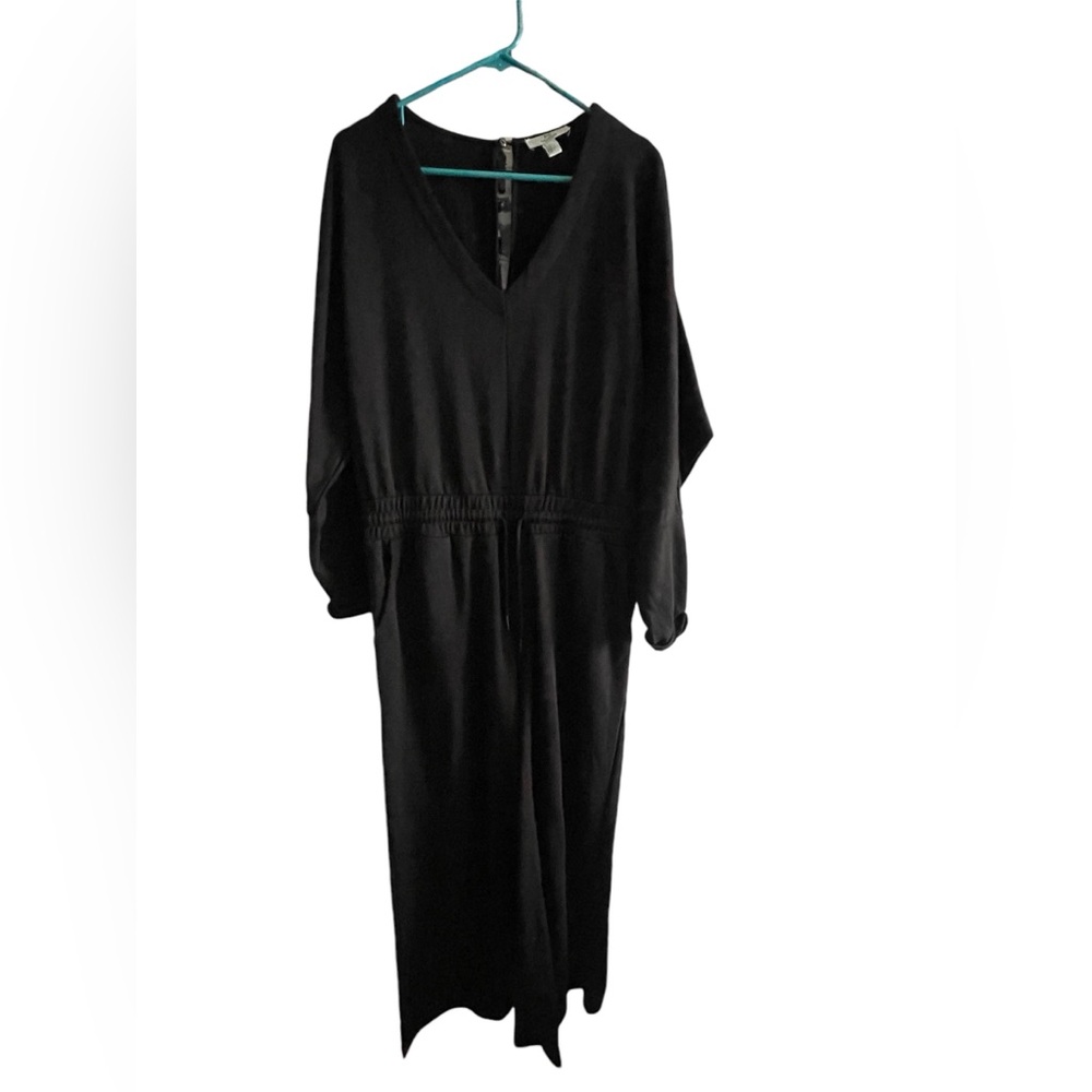Halston Heritage Black Dolman Sleeve V-Neck Jumpsuit